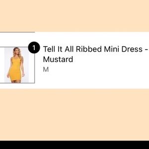 “ Tell It All “ Ribbed Mini Fashion Nova Dress In Mustard